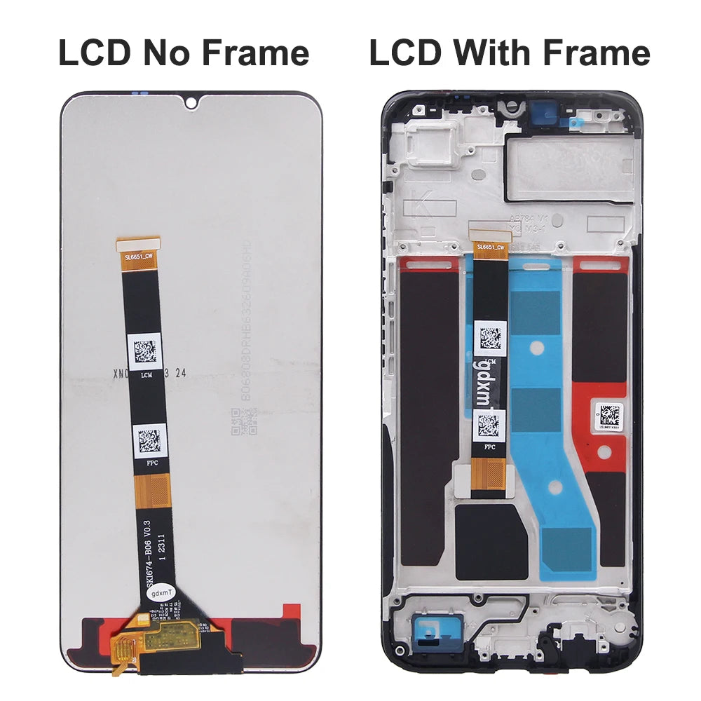 6.74" Screen for Realme Note 50 RMX3834 Lcd Display Digital Touch Screen with Frame for OPPO Realeme Note 50 Screen Replacement OPPO phone repair parts