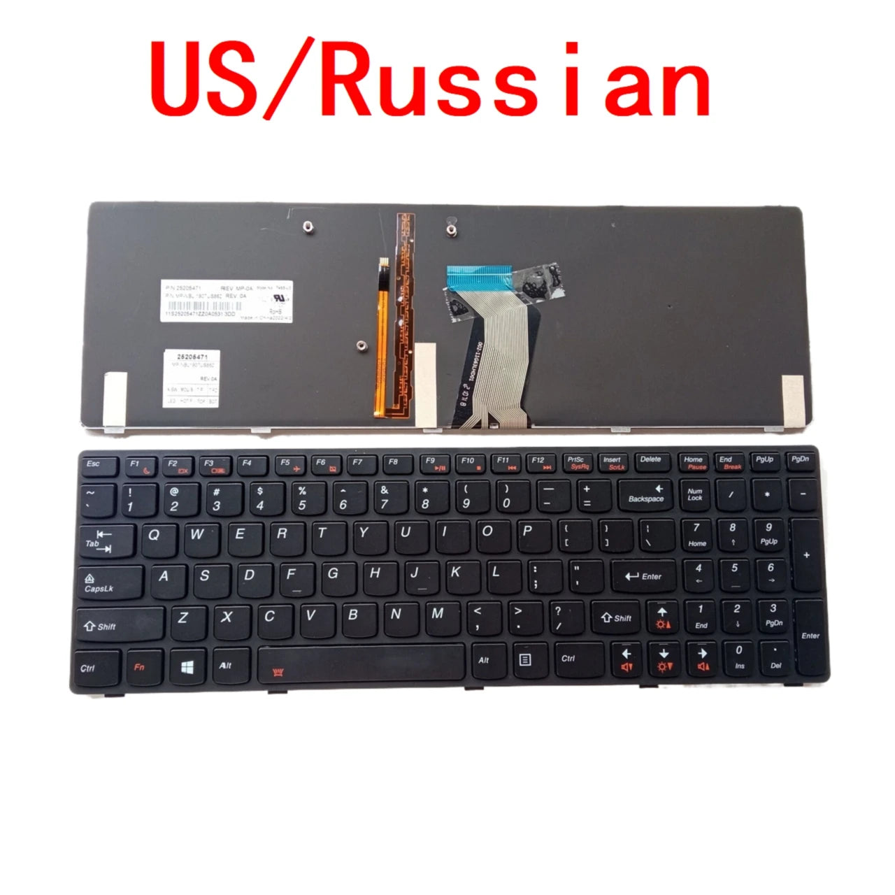 New US Russian Laptop Backlit Keyboard For Lenovo Ideapad Y580 Y580N Y580A Y590 Y590N Notebook PC Replacement Y580 Lenovo laptop repair parts