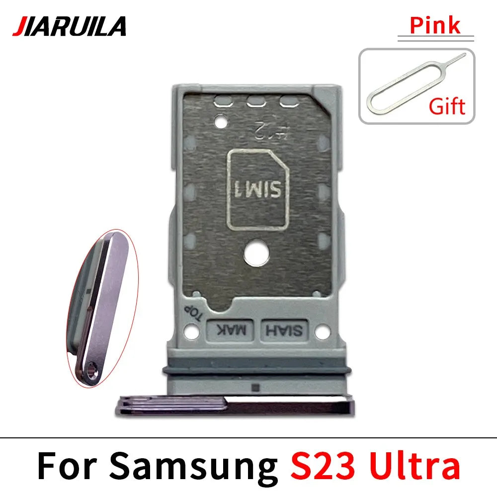 10Pcs, Micro Nano Dual SIM Card Holder Tray Slot Holder Adapter Socket For Samsung S23 S24 Plus Ultra 5G Samsung phone repair parts