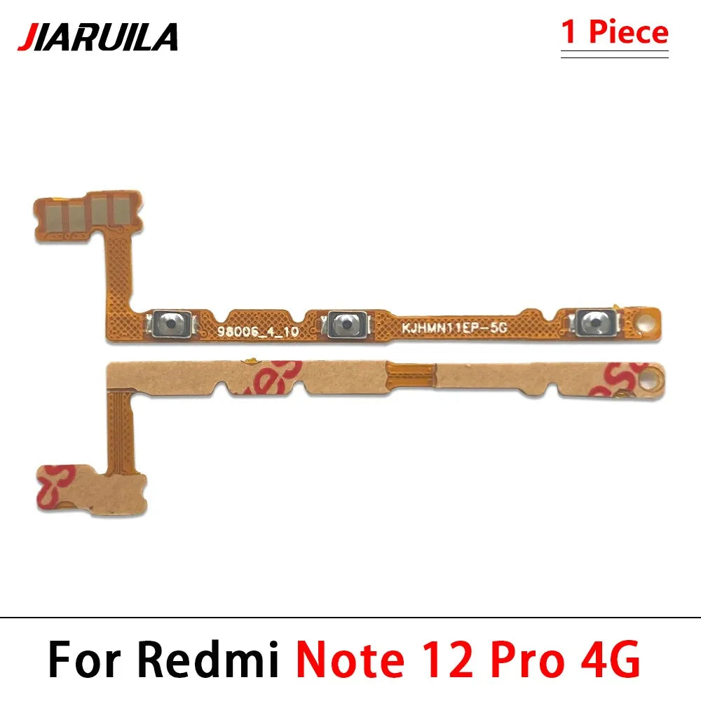 10Pcs, Power Switch On Off Button Volume control Key Button Flex Cable For Xiaomi Redmi Note 12 13 14 Pro Plus 4G 5G  Xiaomi  Xiao mi phone repair parts