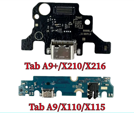 USB Charging Port Connector Plug Jack Charge Dock Board Flex Cable For Tab A9+/X210/X216 A9/X110/X115 lcd power Volume cable Samsung tablet repair parts
