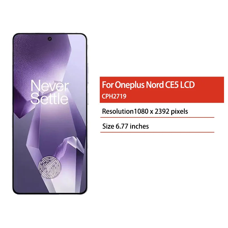 6.77“AMOLED For Oneplus Nord CE5 CPH2719 Display LCD Screen Touch Digitizer For Oneplus Nord CE 5 LCD 1+CE5 Display  OnePlus phone repair parts