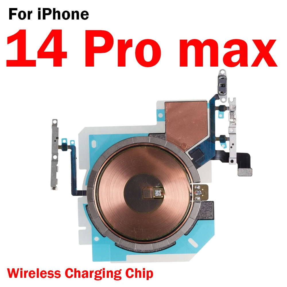 1pcs Wireless Charging Coil Flex Cable for iPhone 15 14 Plus 12 13 Pro Max Charger Panel Sticker WPC Pad Chip Volume Tape Parts iPhone phone repair parts