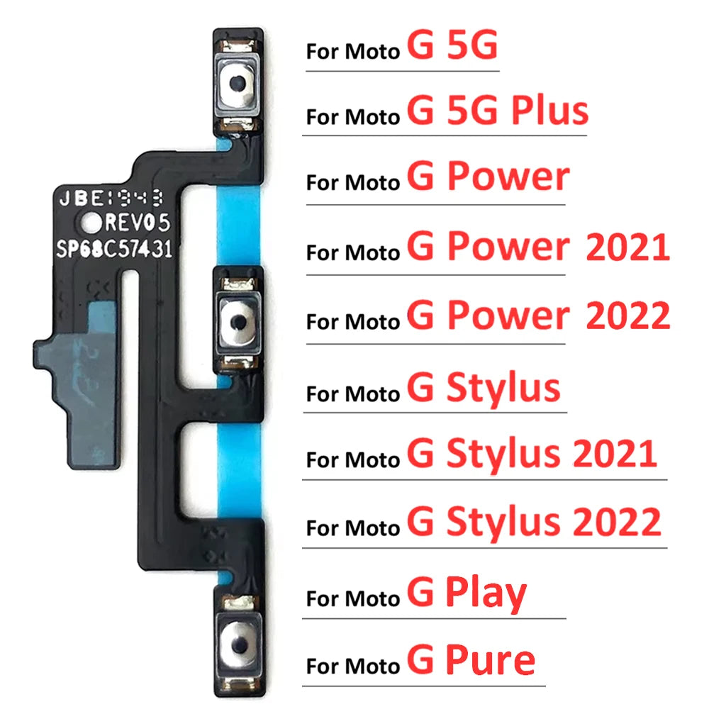 Power On Off Volume Side Button Key Flex Cable For Motorola Moto G 5G Plus Power Stylus Play Pure 2021 2022 Motorola phone repair parts