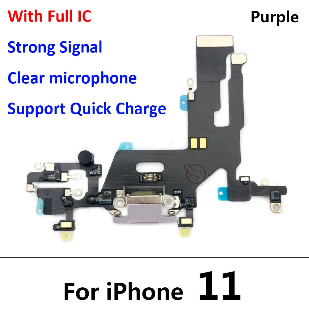 New USB Charging Port Charger Board Flex Cable For Iphone 11 Pro 11Pro Max Dock Connector With Microphone iPhone phone repair parts