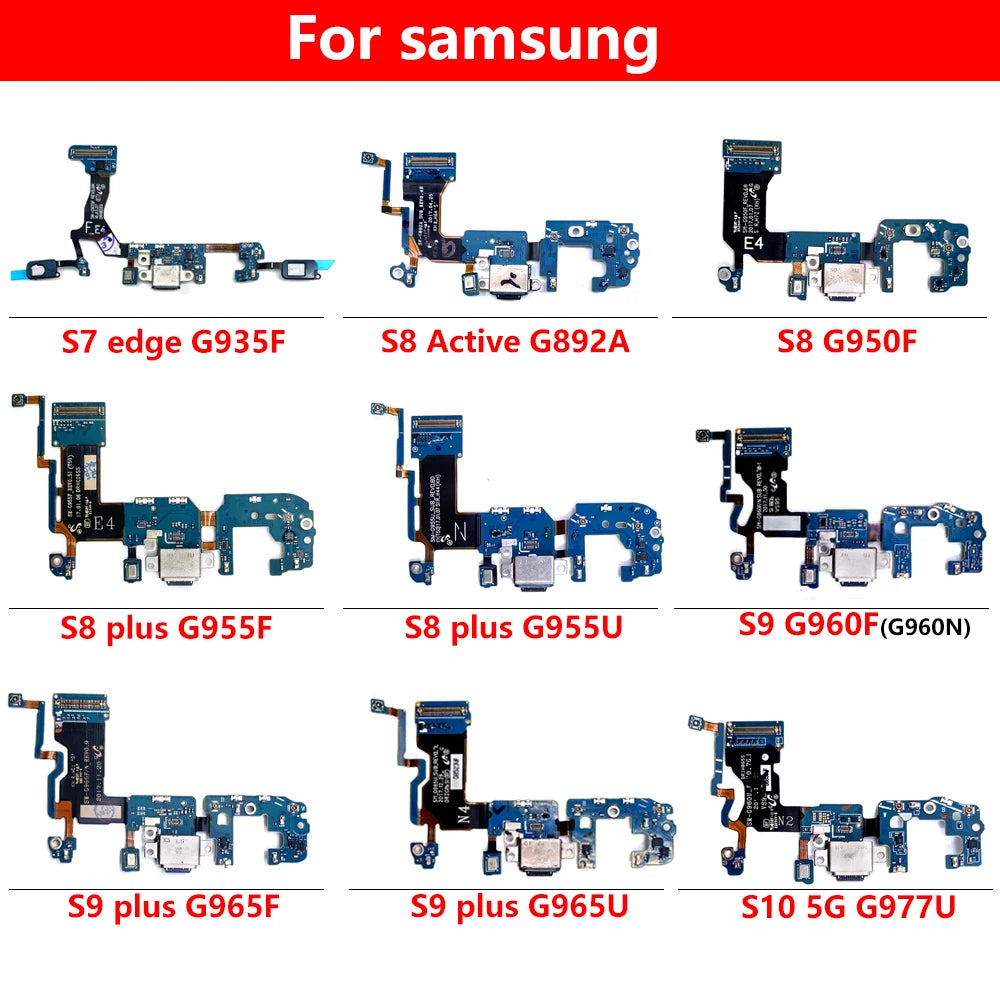 10Pcs , For Samsung S8 S9 Plus G965F USB Charger Dock Connector Charging Port Microphone Flex Cable Samsung phone repair parts