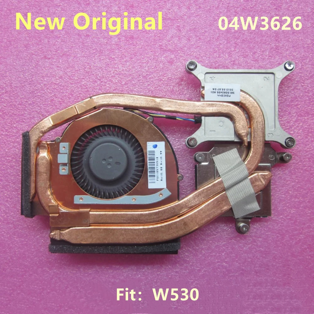 New Original For Laptop Lenovo Thinkpad W530 CPU Cooling Fan Heatsink Cooler Radiator FRU PN:04W3626 04W3627 Lenovo laptop repair parts