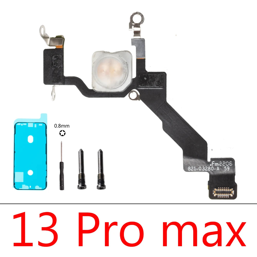 1set LED Flash Flex Cable For iPhone 16 Plus 15 Pro Max 14 13 Mini Proximity LED Light Sensor Ambient Flashlight iPhone phone repair parts