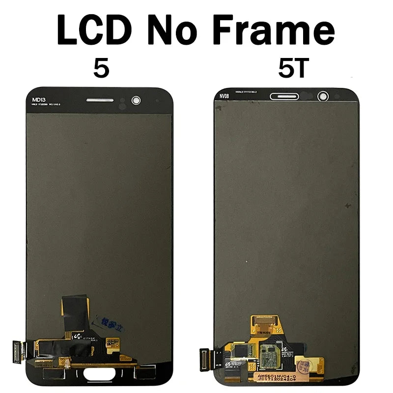 100% New Screen For OnePlus 5 A5000 LCD 1+5 Display Touch Screen Digitizer For One Plus 5T A5010 LCD 1+5T Display Frame  OnePlus phone repair parts