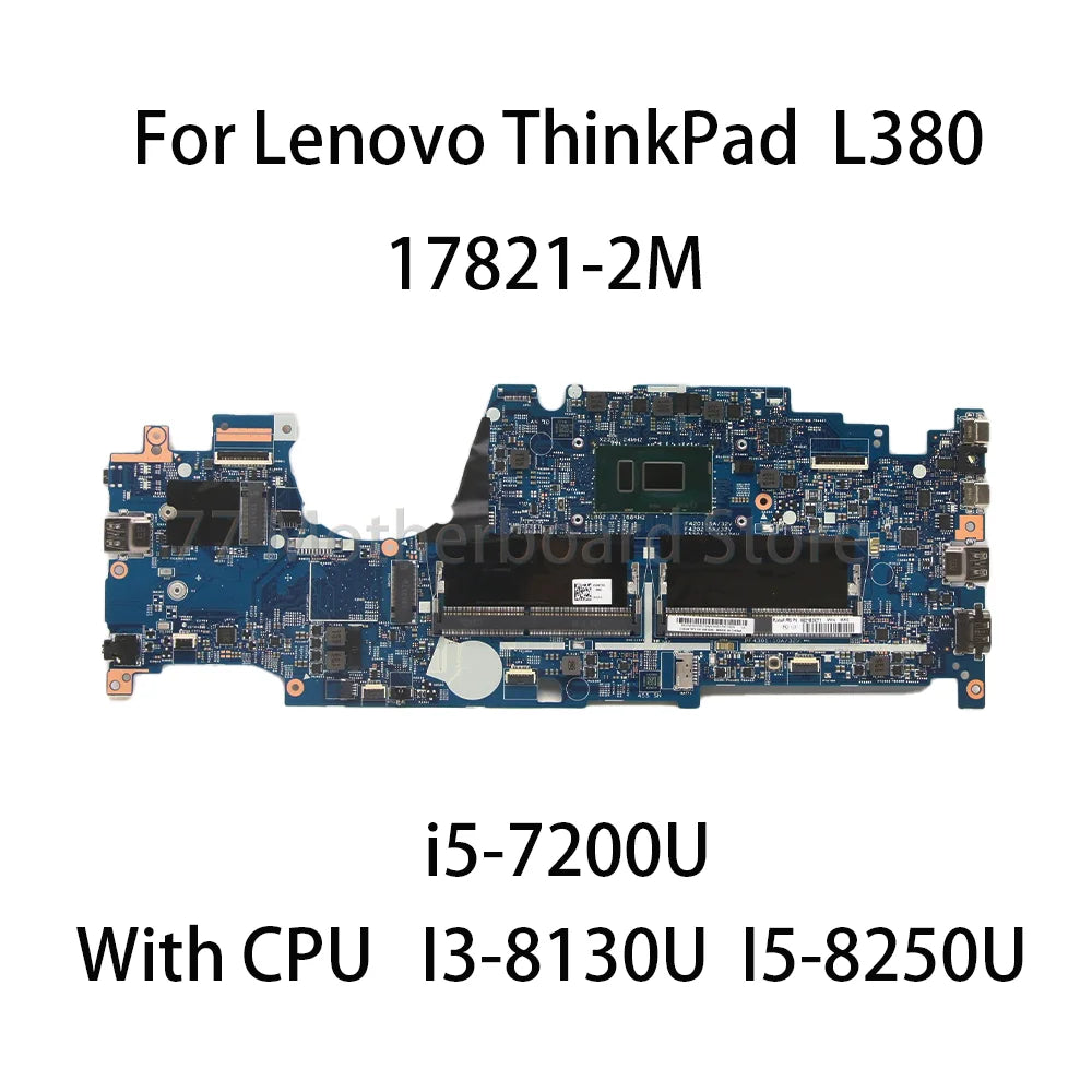 Laptop Motherboard 17821-2M For Lenovo ThinkPad L380 S2 With CPU i3-8130U i5-8250U i5-7200U 100%Tested  Lenovo laptop repair parts