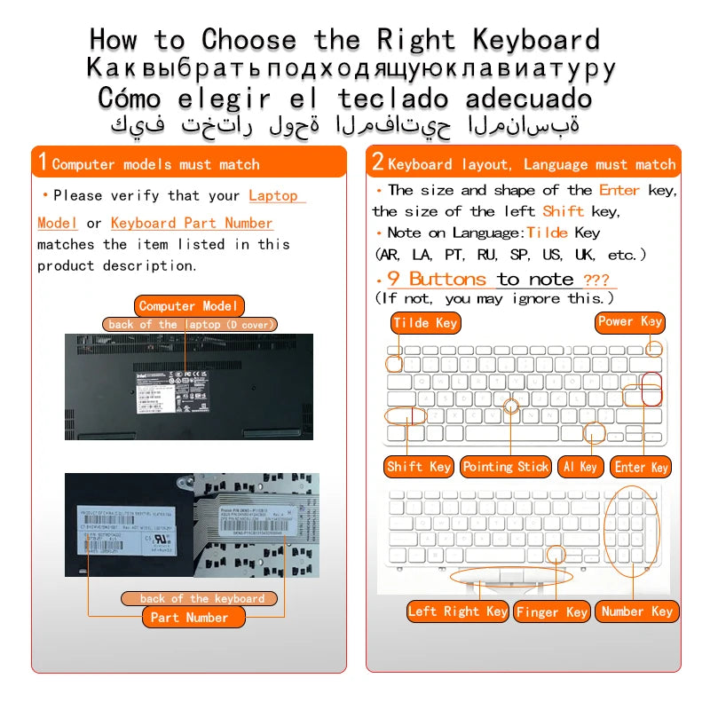 US RU SP AR BR Backlit Keyboard For Dell Inspiron 15-7000 5567 5570 7566 7567 7568 7577 P72F 5665 5568 3582 G3 3579 3779 G5 5587Dell laptop repair parts