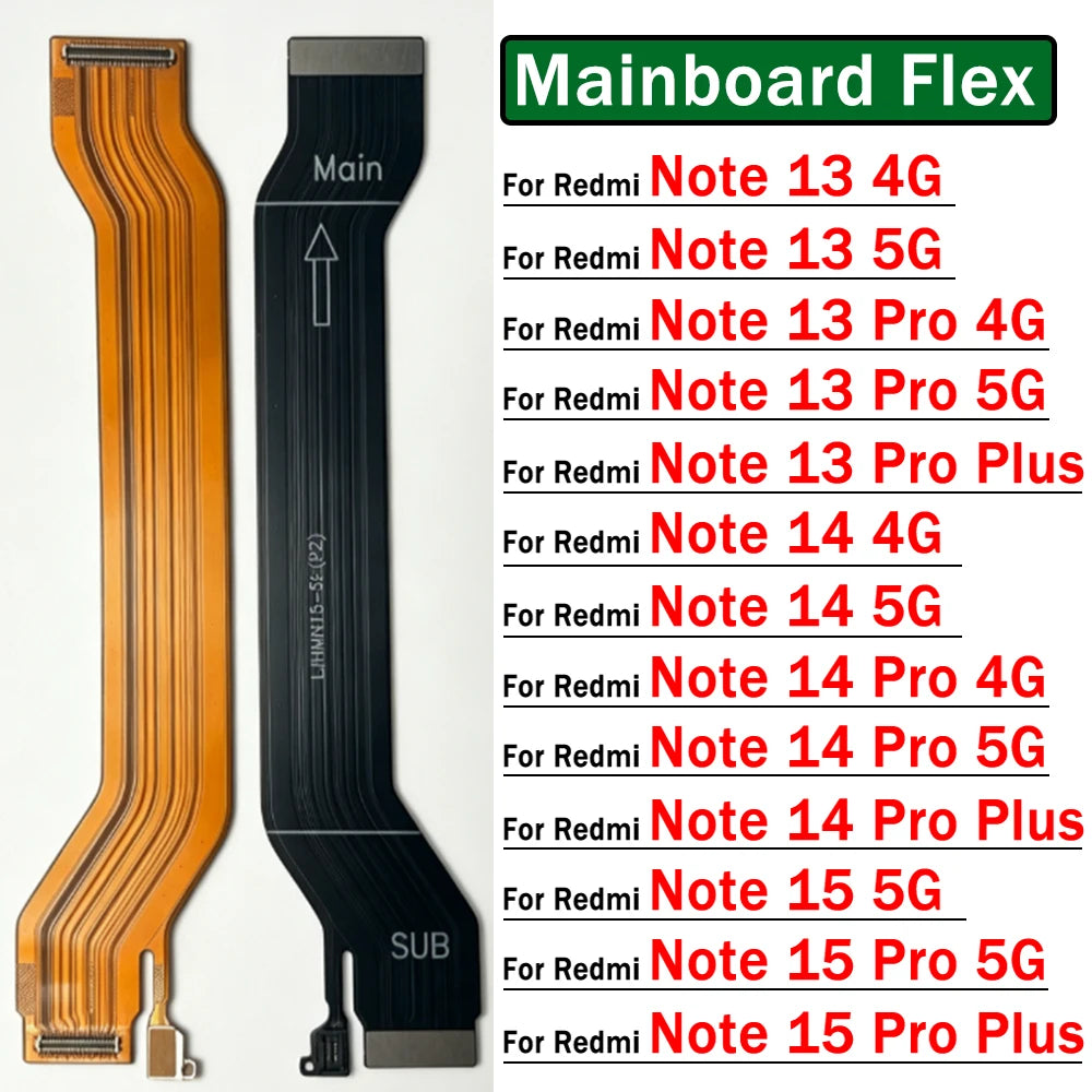 New For Xiaomi Redmi Note 13 14 15 Pro Plus 4G 5G Main Board Mainboard Connector Motherboard Flex Cable Xiaomi  Xiao mi phone repair parts