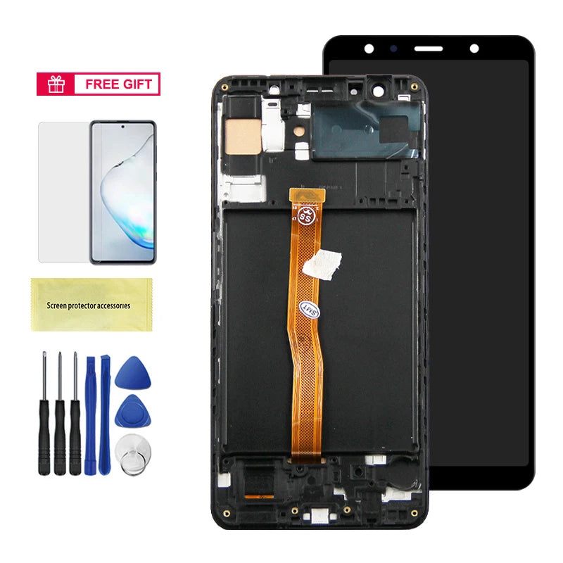 A750 A750F A750FN/DS Display Screen With Frame Replacement, for Samsung Galaxy A7 2018 Lcd Display Digital Touch Screen Assembly Samsung phone repair parts