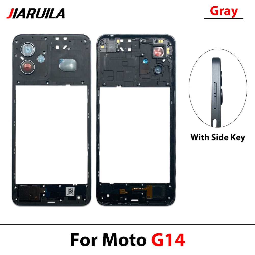 New Middle Frame For Motorola Moto G04 G14 G24 G34 G54 G84 Door Housing Bezel Repair Parts Motorola phone repair parts