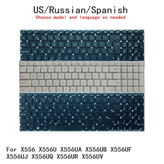 New US Russian Spanish Language  Keyboard For ASUS X556 X556U X556UA X556UB X556UF X556UJ X556UQ X556UR X556UV ASUS laptop repair parts