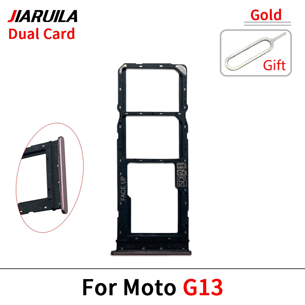 10Pcs/Lot, SIM Card Tray Slot Holder Adapter Accessories For Motorola Moto G13 G23 G53 G73 Motorola phone repair parts
