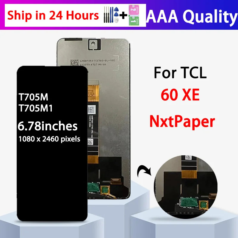6.78"Inch For TCL 60 XE 60XE NxtPaper 5G LCD DIsplay Touch Screen Digitizer Assembly T705M, T705M1 Display Replacement Parts TCL phone repair parts