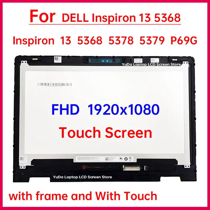 13.3 Inch Laptop LCD Touch Screen For Dell Inspiron 13 5368 5378 5379 P69G Display Digitizer + With Frame Assembly Replacement DELL laptop repair parts