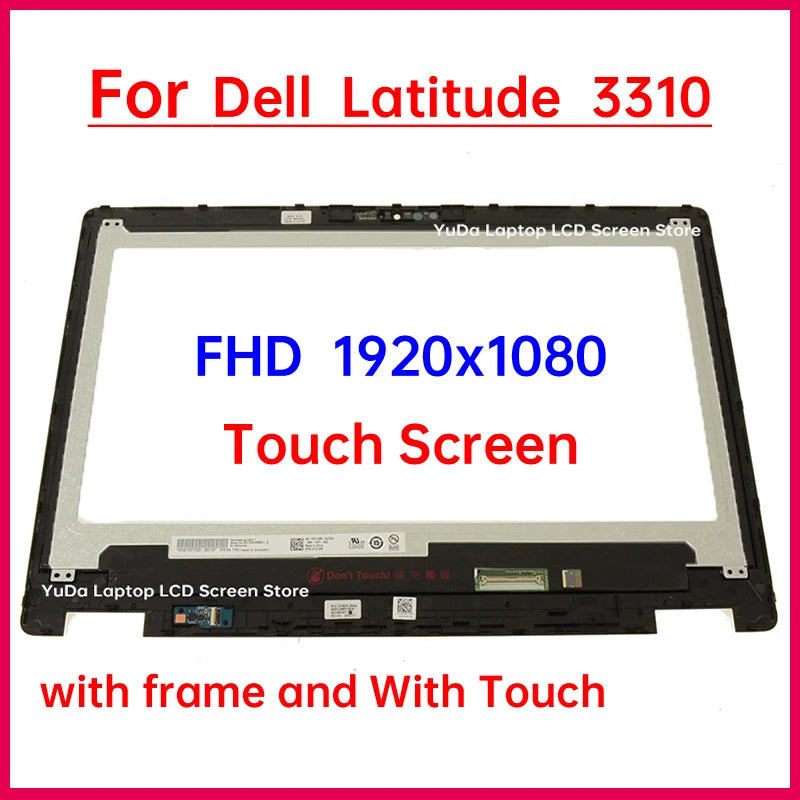 13.3" Laptop LCD Touch Screen For Dell Latitude 3310 2-in-1 P118G P118G001 Display Digitizer+With Frame Assembly Replacement FHD DELL laptop repair parts