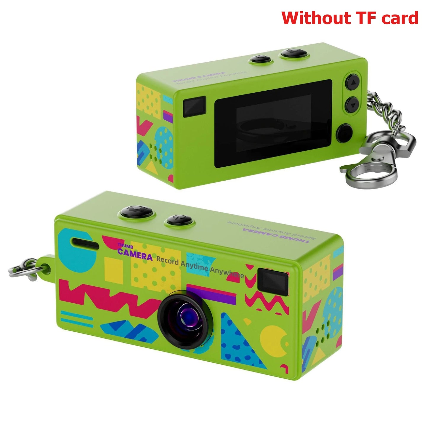 Retro Mini Keychain Thumb Camera 1080P HD Recorder Built-in Flash Auto Focus 130° Wide Angle Lens Screen Portable Pocket Camera