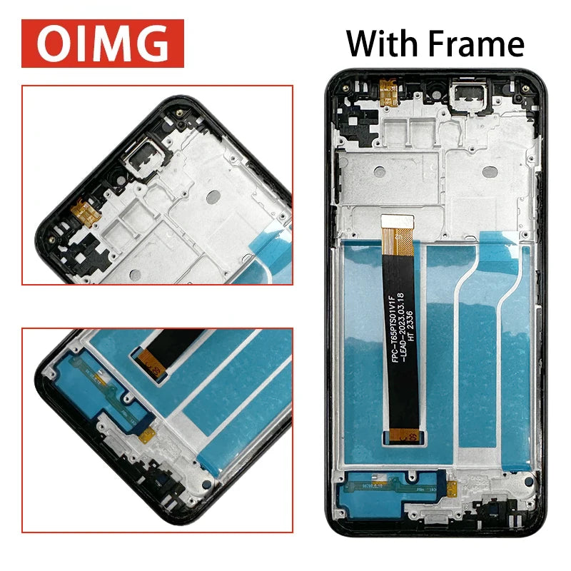 6.5"100% Tested For LG K51 Q51 LCD Display Touch Screen Digitizer Assembly LM-Q510N K500 K500UM Display With Frame LG phone repair parts