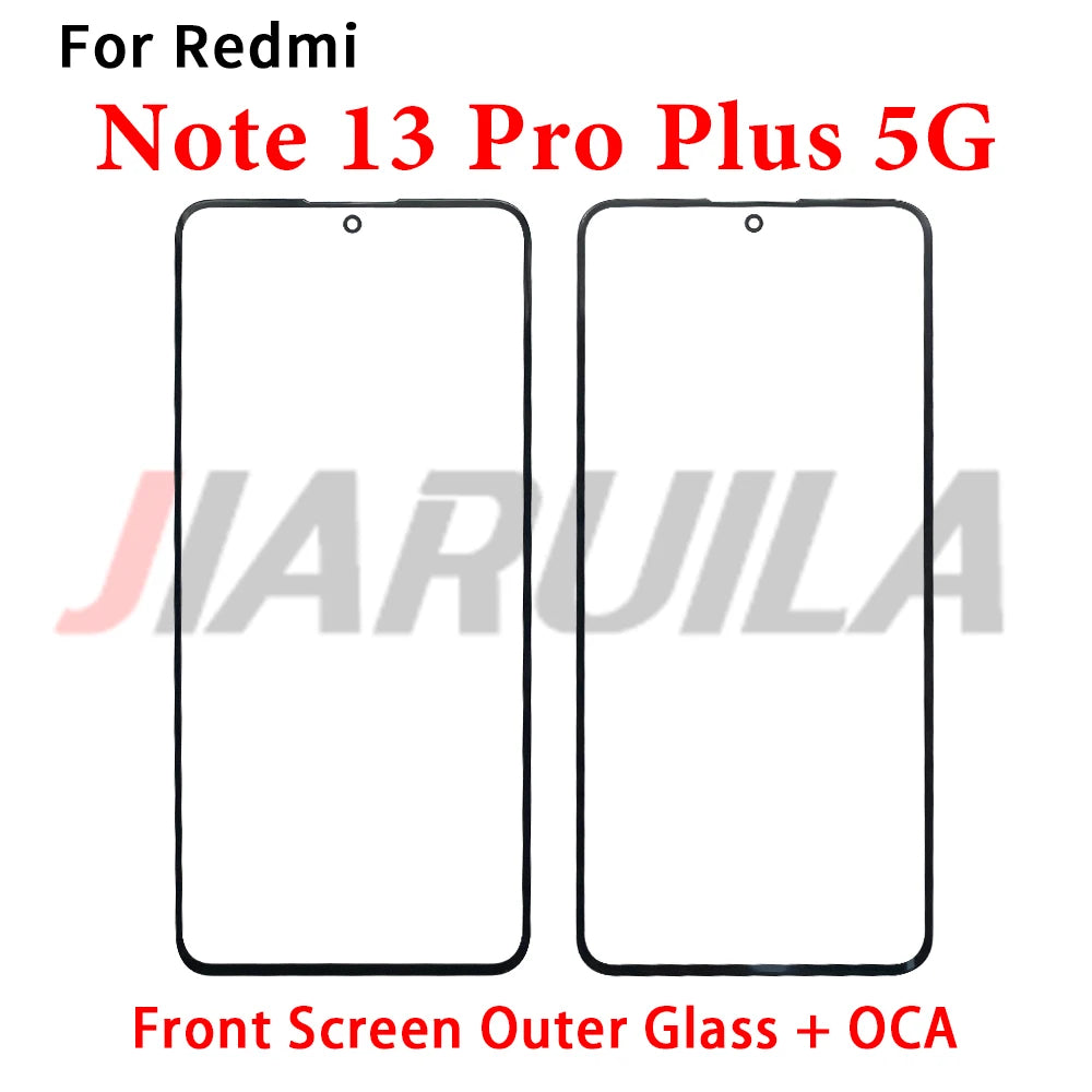 New Screen Front Outer Glass + OCA For Xiaomi Redmi Note 10 10s 11 11s 12 12s 13 Pro Plus 4G 5G Screen Touch Panel Glass Xiaomi  Xiao mi phone repair parts