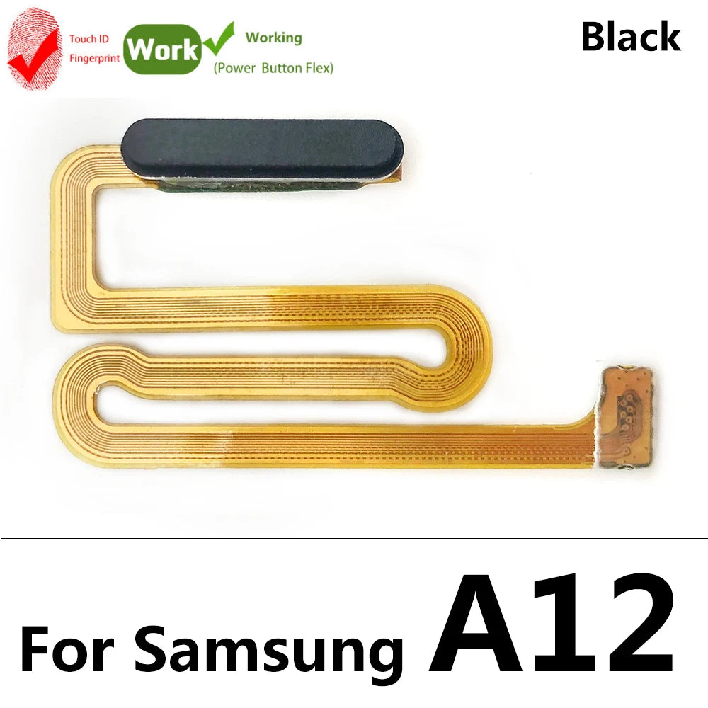 New For Samsung A12 A125 A125F Home Button Fingerprint Sensor Flex With Power Key Button Flex Cable Samsung phone repair parts