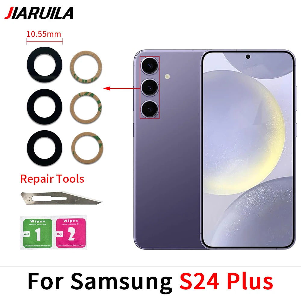 New Camera Glass Rear Back Camera glass Lens For Samsung S24 S25 S26 Plus Ultra Fe With Glue Adhesive Samsung phone repair parts