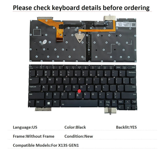 New US Language  Backlit Keyboard For Lenovo Thinkpad X13S GEN1 Notebook PC Replacement Keyboard Lenovo laptop repair parts
