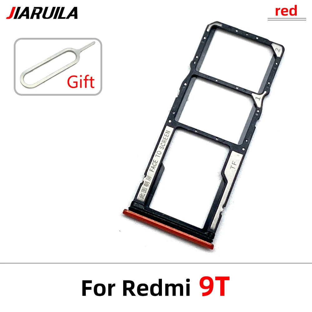 10Pcs/Lot, SIM Card Tray Slot Holder For Xiaomi Redmi 9 9A 9C 9T Replacement Parts Black Blue Green Yellow Orange  Xiaomi  Xiao mi phone repair parts