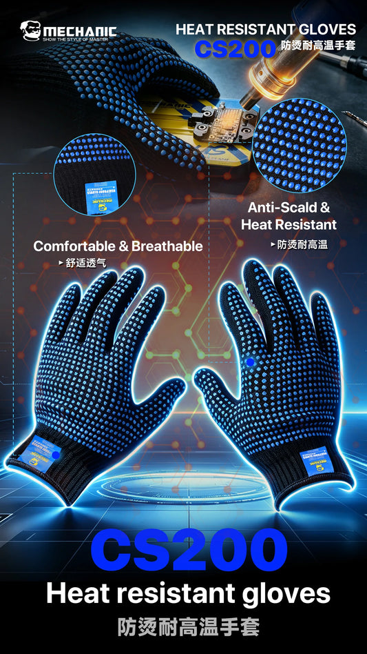 MECHANIC CS200 Heat Resistant Gloves 1/2/4/6Pairs Anti-slip Gloves Mobile Phone Electronic Parts Repair Protective Gloves Professional Repair Tools