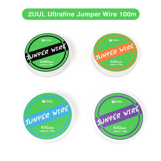2UUL Ultrafine Jumper Wire 100m FX-001 0.01mm FX-0009 0.009mm FX-002 0.02mm Conductive/FX-002A 0.02mm Insulative Professional Repair Tools