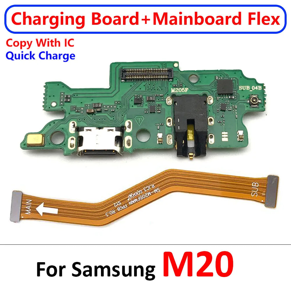 For Samsung M22 M31S M32 M51 M52 M10 M20 M30 M30s M21 M62 M53 5G USB Charge Port Dock Connector Charging Main Board Flex Cable Samsung phone repair parts