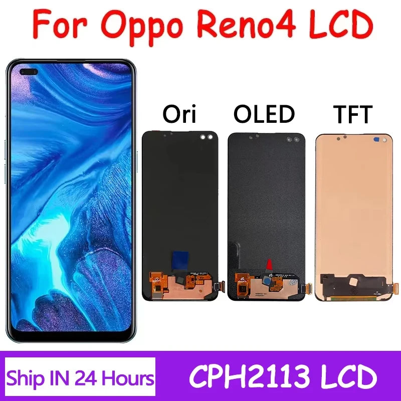 100% Test For Oppo A93 4G CPH2121 LCD Display Digital Touch Screen Assembly For Reno 4 4F Reno 4 Lite F17 Pro LCD Oppo phone repair parts Realme phone repair parts