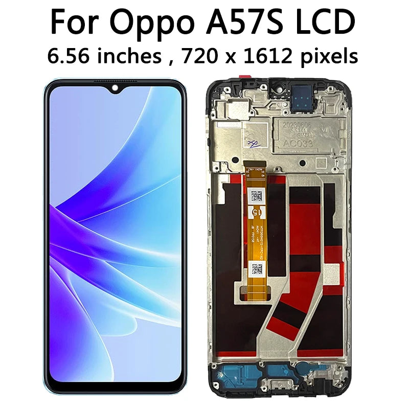CPH2385 Display Screen With Frame For OPPO A57S LCD Display Touch Screen Digitizer Assembly Repair Replacement Parts Oppo phone repair parts Realme phone repair parts