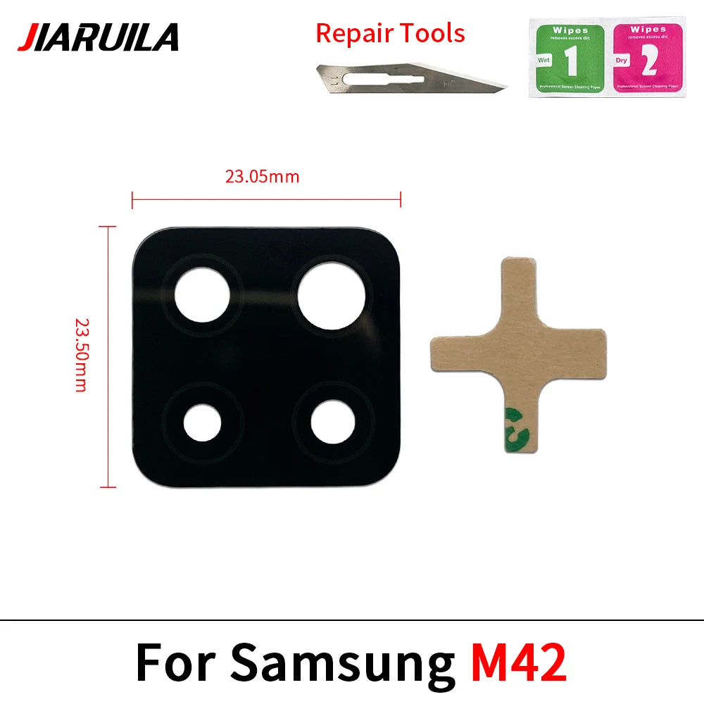 10Pcs, Rear Back Camera Glass Lens With Adhesive Sticker For Samsung M02 M02s M11 M12 M13 M14 M23 M32 M42 M52 M33 M53 M54 4G 5G Samsung phone repair parts
