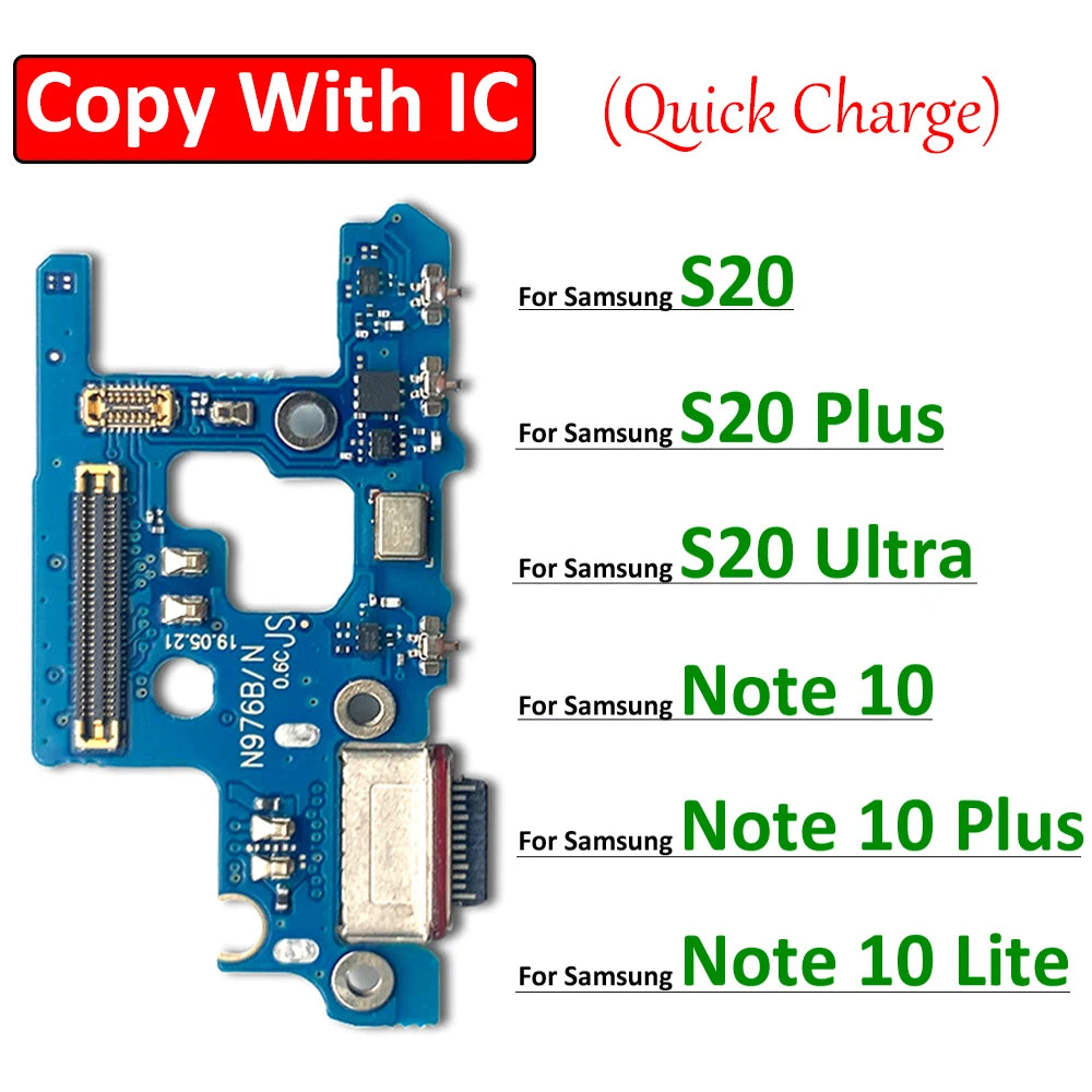 For Samsung Note 10 Plus Lite S20 Plus Ultra S981B S986B S988B N976F USB Charging Port Dock Charger Connector Board Flex Cable Samsung phone repair parts