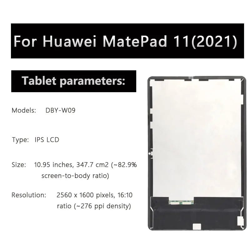 10.95"For Huawei MatePad 11(2021) DBY-W09 IPS Display Touch Screen Digitizer Glass Panel & LCD Display Assembly Panel Replacemen Tablet repair parts