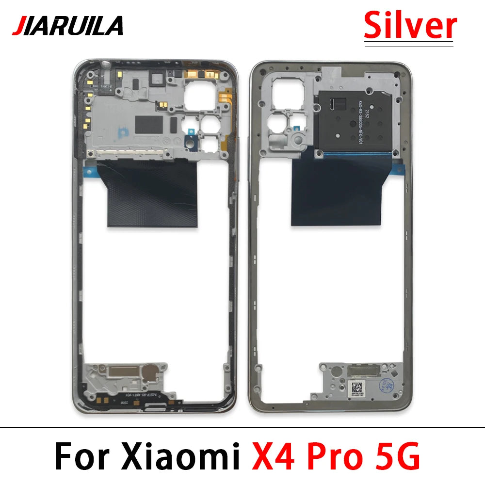 10Pcs, Middle Frame Housing For Xiaomi Poco X3 X4 GT X4 X5 M5s M4 Pro 4G 5G Middle Frame Holder Cover Frame Volume Key Parts  Xiaomi  Xiao mi phone repair parts