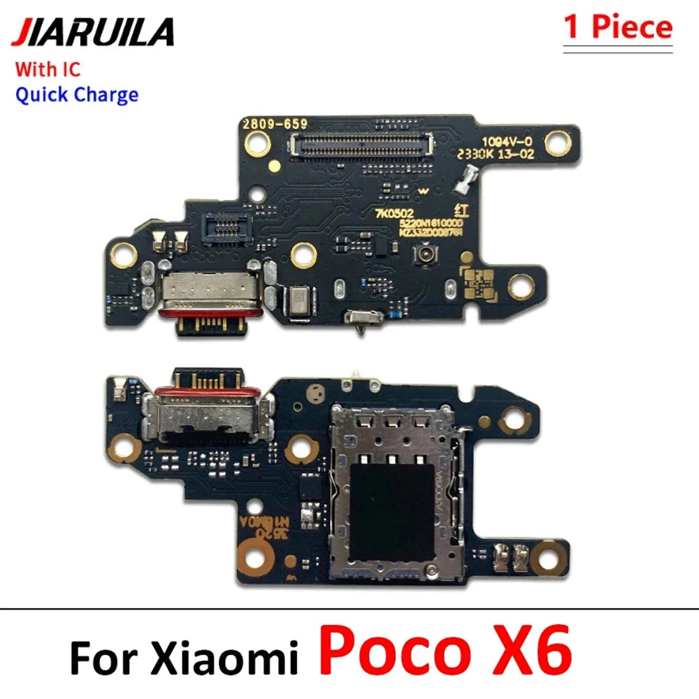 10Pcs, USB Charging Port Micro Dock Connector Board Flex Cable For Xiaomi Poco F4 F5 F6 X3 X4 X5 X6 M3 M4 M5 Pro 4G 5G GT  Xiaomi  Xiao mi phone repair parts