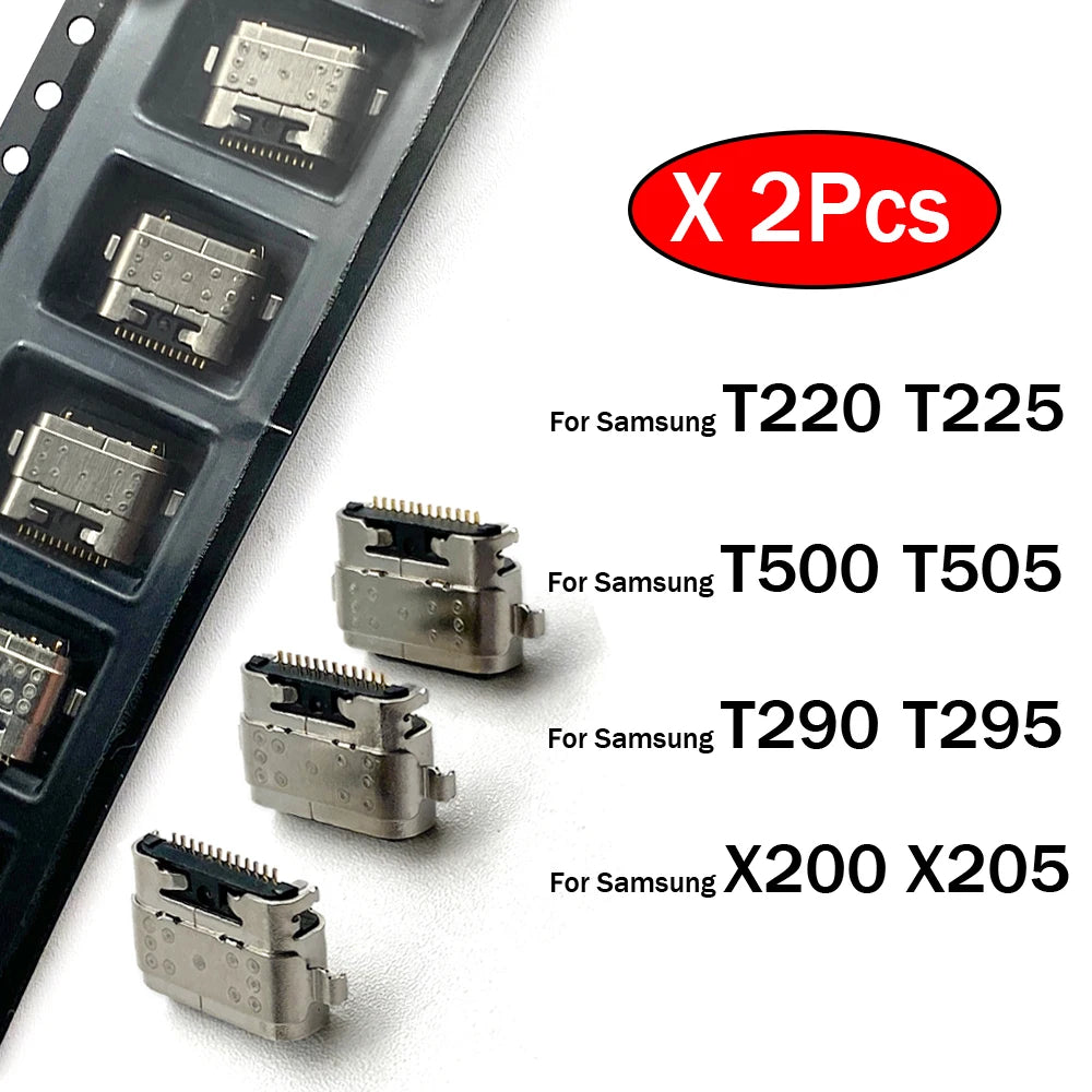 2Pcs, USB Charging Port Connector Charge Jack Socket Plug Dock For Samsung Tab T500 T505 T507 T220 T225 T290 T295 T297 X200 X205 Samsung phone repair parts