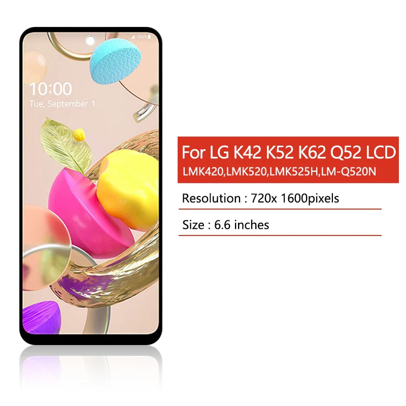 6.6' OEM For LG K42 K52 K62 K62+ Q52 LCD LMK420 LMK520 LMK525H LM-Q520N Display Touch Screen Digitizer Assembly LG phone repair parts