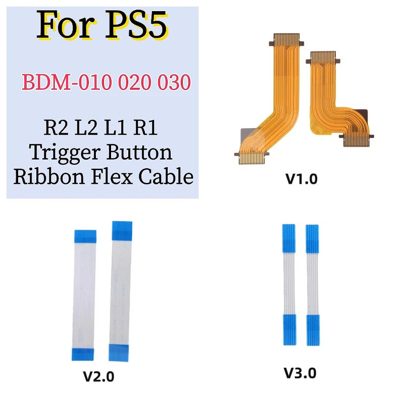 10Sets for PS5 Dualsense Controller BDM-010 020 030 Motor Connect Cable Replacement R2 L2 L1 R1 Trigger Button Ribbon Flex Cable Game console repair parts