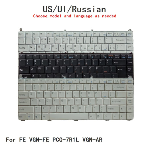 New US UI Russian Language  Keyboard For Sony FE VGN-FE PCG-7R1L VGN-AR Notebook PC Replacement Keyboard SONY laptop repair parts
