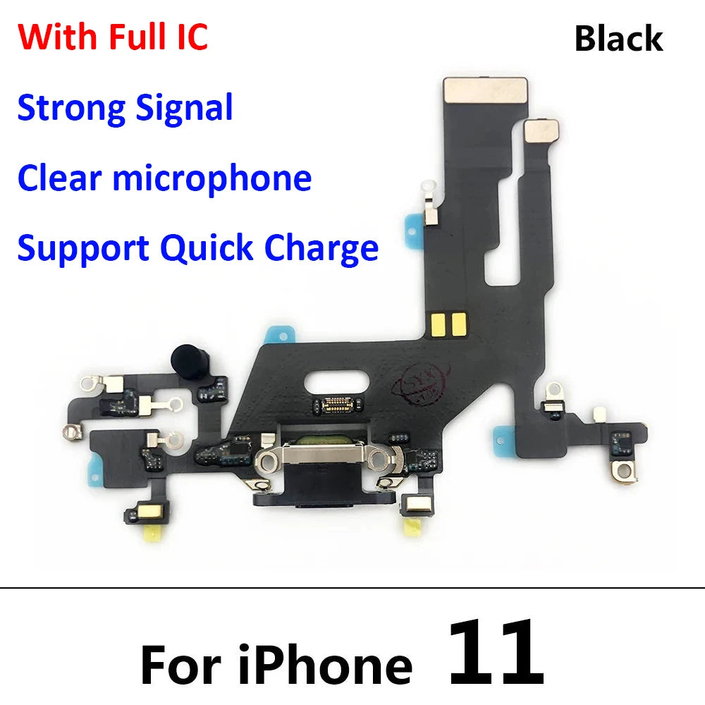 New USB Charging Port Charger Board Flex Cable For Iphone 11 Pro 11Pro Max Dock Connector With Microphone iPhone phone repair parts