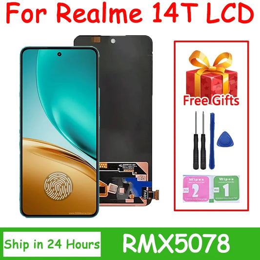 RMX5078 Premium Lcd For Realme 14T Display Touch Screen Digitizer Panel Assembly Realme 14 T Lcd Screen Replacement Realme phone repair parts  Oppo phone repair parts