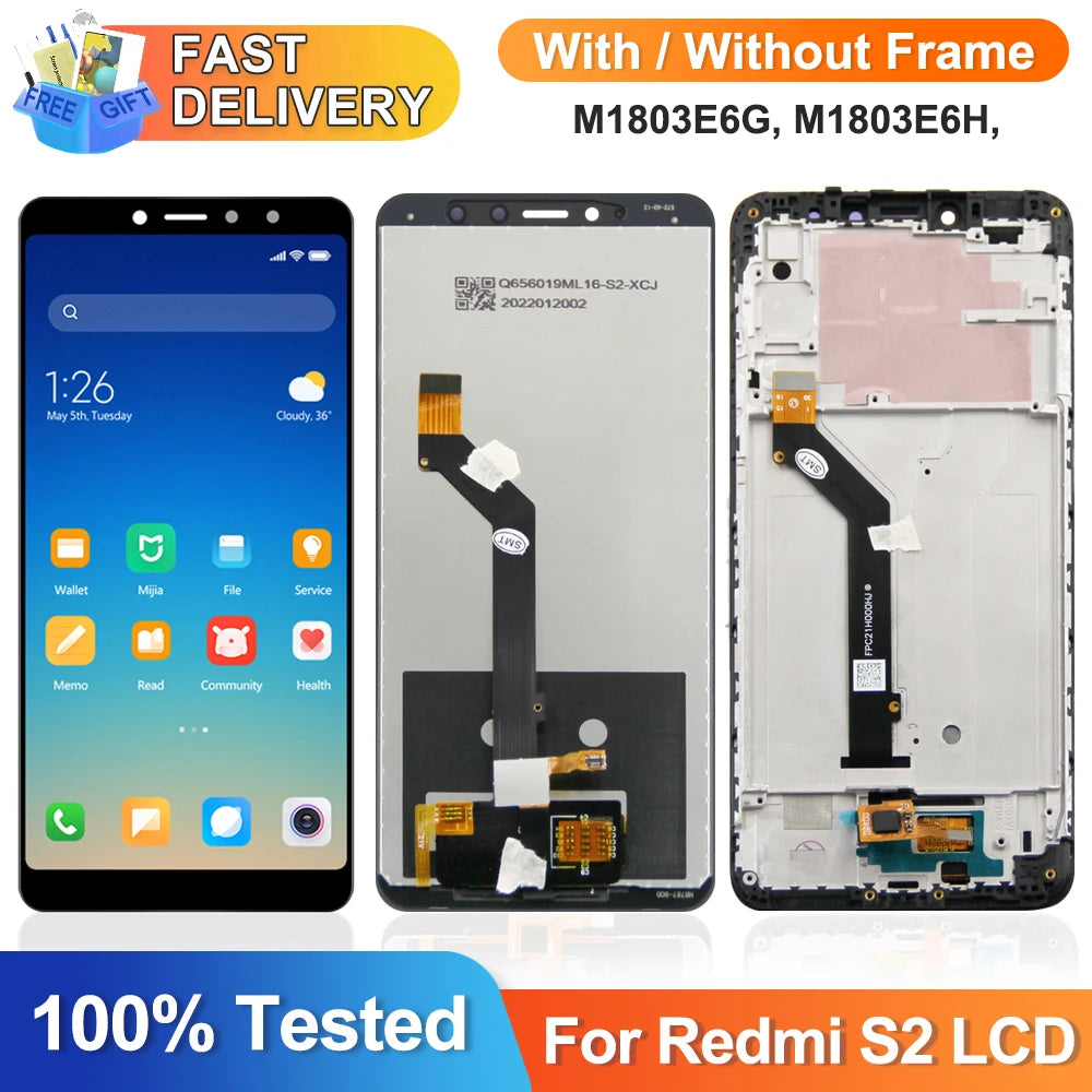 5.99'' Screen for Xiaomi Redmi S2 M1803E6G M1803E6H LCD Display Digital Touch Screen with Frame for Xiaomi Redmi Y2 Replacement Xiaomi phone repair parts