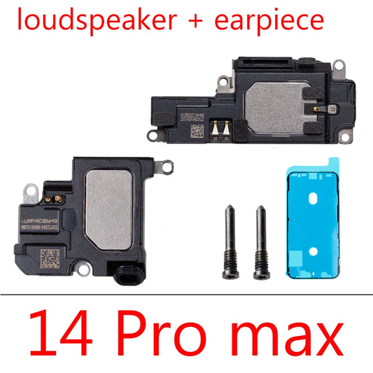 1pcs Ringer Bottom Buzzer Loud Speaker with earpiece  For iPhone  14 15 Pro Max  Plus Replacement Parts iPhone phone repair parts