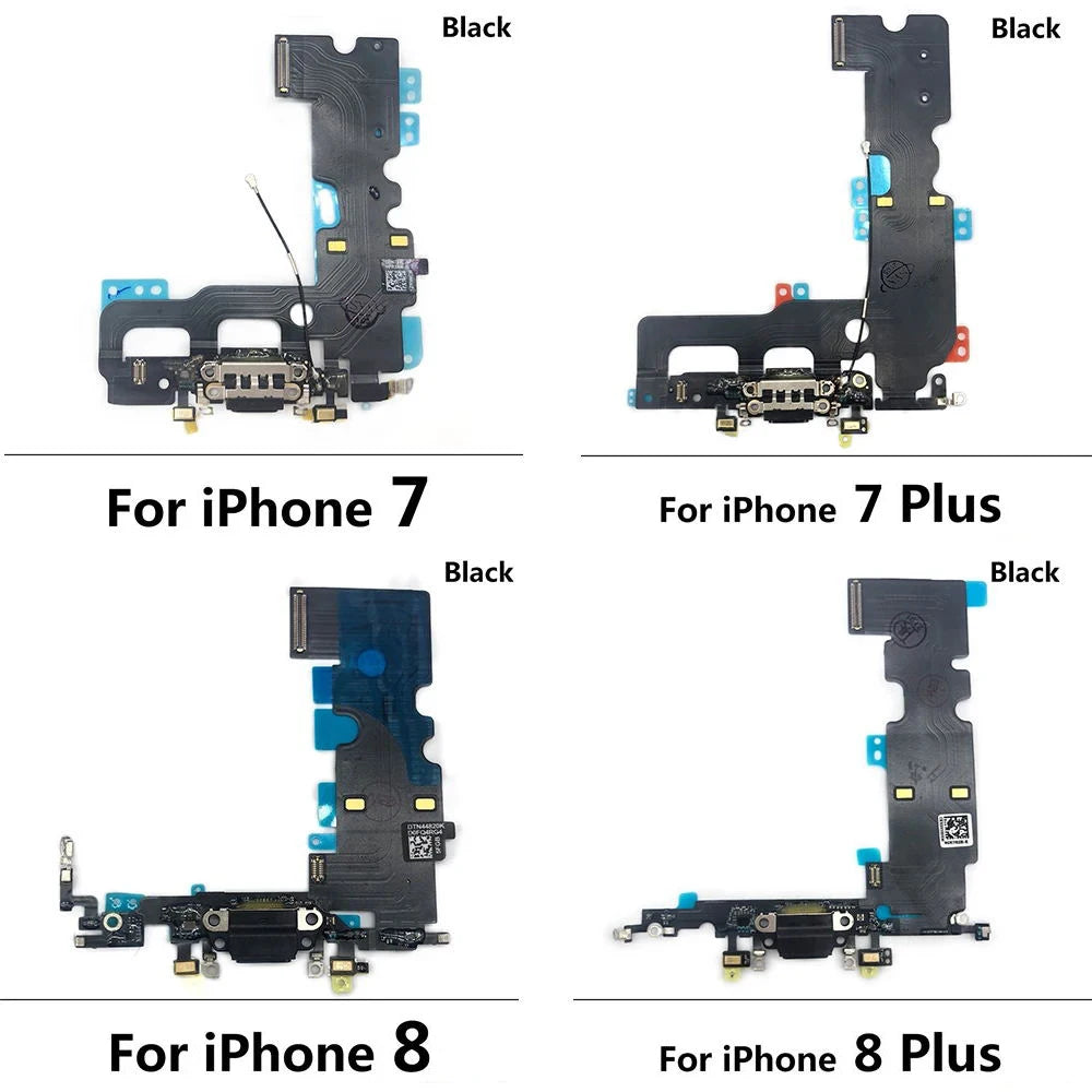 24Pcs，USB Charging Port Board Flex Cable Connector Microphone Module For iPhone 6 6S 7 8 Plus X XR XS Max iPhone phone repair parts