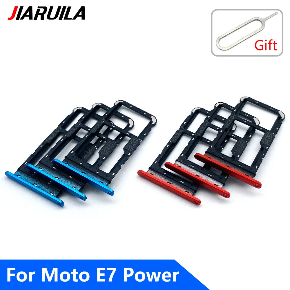New SiM Tray For Moto E6 Play E6s E7 Plus E7i Power E20 E40 SIM Card Slot SD Card Tray Holder Adapter Motorola phone repair parts